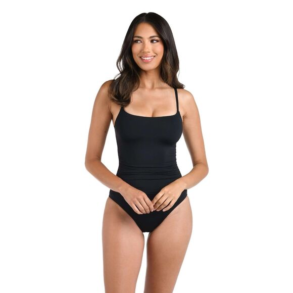 NWT La Blanca Island Goddess Lingerie One Piece in Solid Black Size 12 - Picture 4 of 16